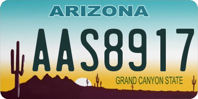 AZ license plate AAS8917