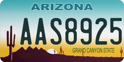 AZ license plate AAS8925