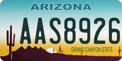 AZ license plate AAS8926