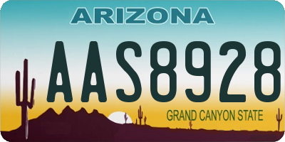 AZ license plate AAS8928