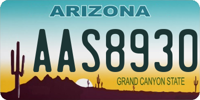 AZ license plate AAS8930