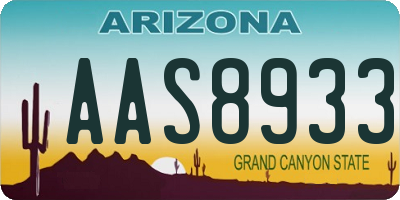 AZ license plate AAS8933