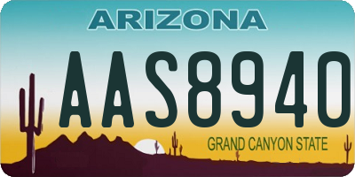 AZ license plate AAS8940