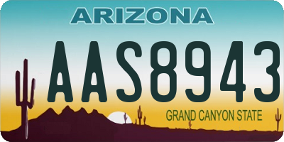 AZ license plate AAS8943