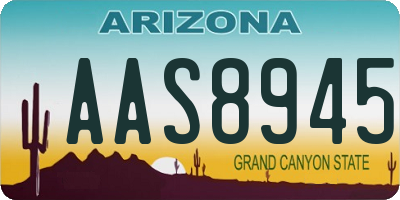 AZ license plate AAS8945