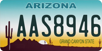 AZ license plate AAS8946