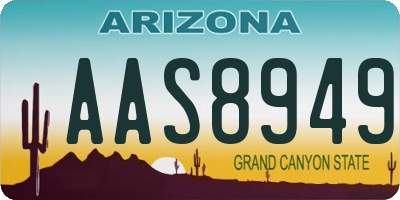 AZ license plate AAS8949