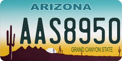 AZ license plate AAS8950