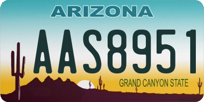 AZ license plate AAS8951