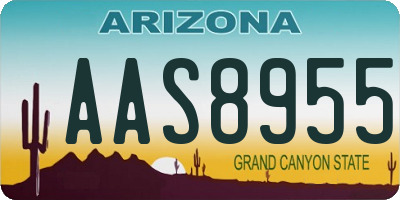 AZ license plate AAS8955