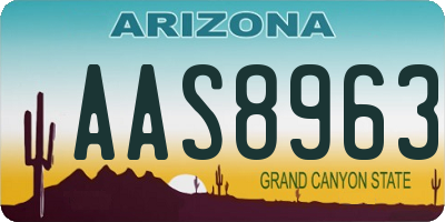 AZ license plate AAS8963
