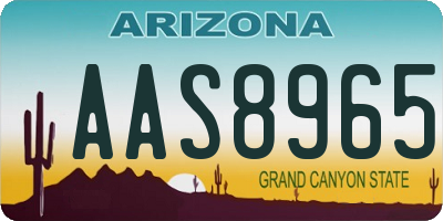 AZ license plate AAS8965