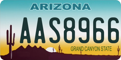 AZ license plate AAS8966