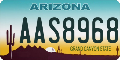 AZ license plate AAS8968