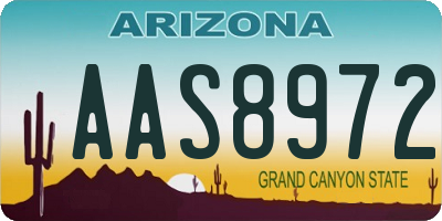 AZ license plate AAS8972