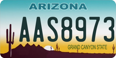 AZ license plate AAS8973