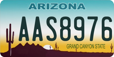 AZ license plate AAS8976