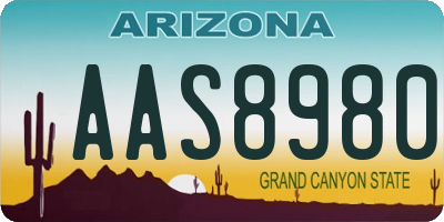 AZ license plate AAS8980
