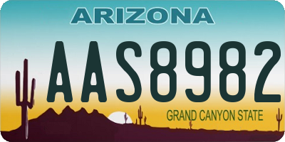 AZ license plate AAS8982