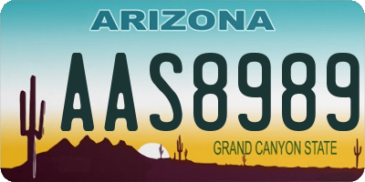 AZ license plate AAS8989