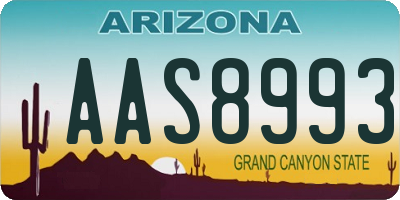 AZ license plate AAS8993