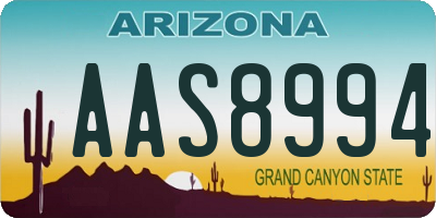 AZ license plate AAS8994