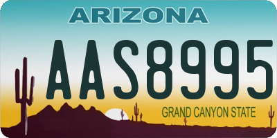 AZ license plate AAS8995