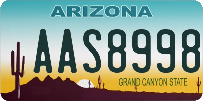 AZ license plate AAS8998