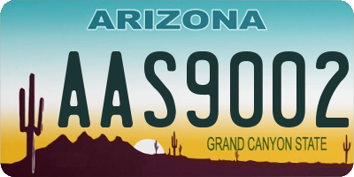 AZ license plate AAS9002