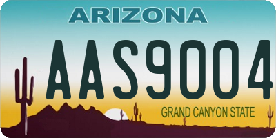 AZ license plate AAS9004