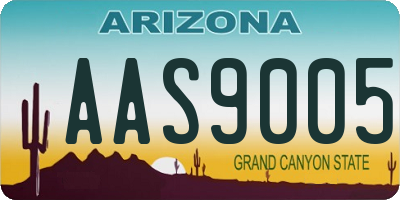 AZ license plate AAS9005