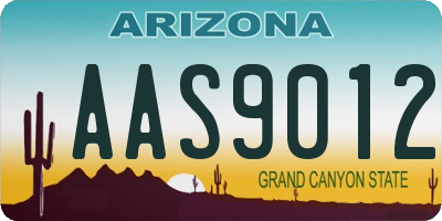AZ license plate AAS9012