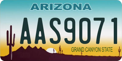 AZ license plate AAS9071