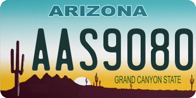 AZ license plate AAS9080