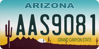 AZ license plate AAS9081