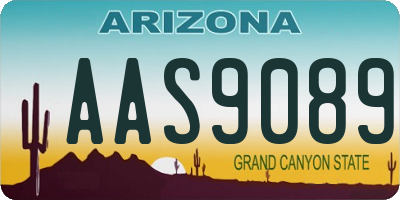 AZ license plate AAS9089