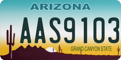 AZ license plate AAS9103