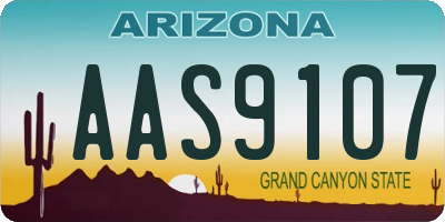 AZ license plate AAS9107