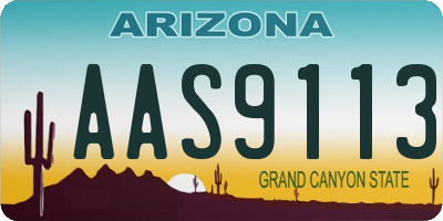 AZ license plate AAS9113