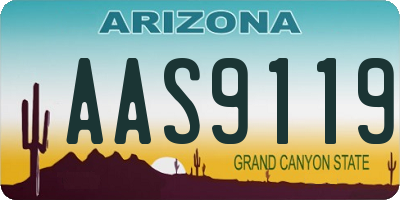 AZ license plate AAS9119