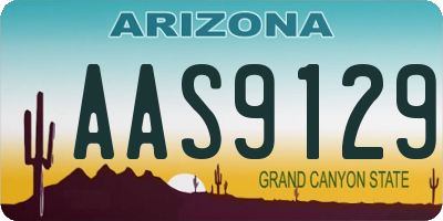 AZ license plate AAS9129
