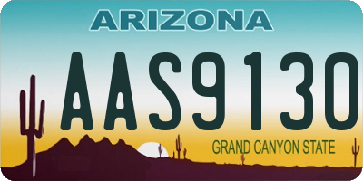 AZ license plate AAS9130