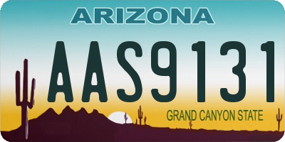 AZ license plate AAS9131