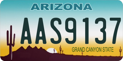 AZ license plate AAS9137