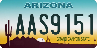 AZ license plate AAS9151