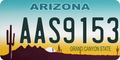 AZ license plate AAS9153