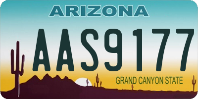 AZ license plate AAS9177