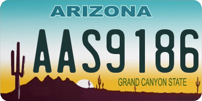 AZ license plate AAS9186