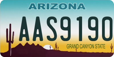 AZ license plate AAS9190