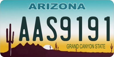 AZ license plate AAS9191